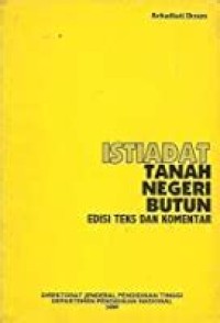 Image of Istiadat Tanah Negeri butun Edisi teks dan Komentar